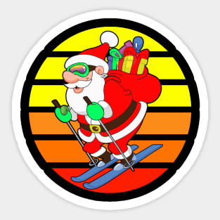 SANTA CLAUS SKIING Sticker